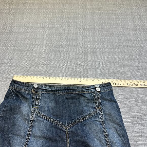 Vintage BCBG Maxazria Jean Mini Skirt 28 Blue Denim Y2K - Picture 7 of 11